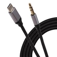 USB-C to 3.5mm Male Aux Stereo 3 Pole TRS Jack Plug Braided Cable 1m
