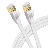 RJ45 CAT 7 Flat Ethernet Lan Cable - White 2m