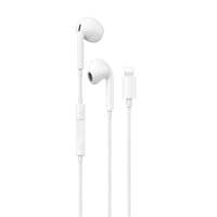 Wired Earbuds Lightning Hands Free Calling Volume Button - White