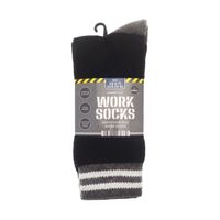 Men S 3-pack Work Socks (recycled Cotton) Male Black/Grey One Size