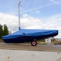 Enterprise Dinghy Overboom Tailored Boat Cover - Blue 126