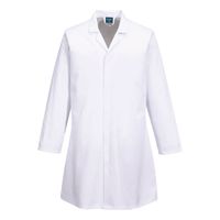 Food Industry No Pocket Coat White Size Medium Regular
