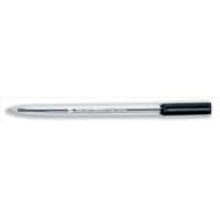 Ball Pen Clear Barrel Medium 1.0mm Tip 0.7mm Line Black (Pack of 50)