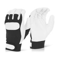 Drivers Gloves with Knitted Back Black/White Small - DGVCS