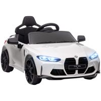12V BMW M4 Licensed Kids Electric Car with Remote Suspension White - 370-311V70WT