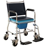 Shower Wheelchair Commode Wheeled Chair with Padded Seat Backrest - 713-190V00BK