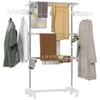3 Layer Folding Cloth Hanger Stand Towel Hanging Dryer Rack Holding Airer - 03-0062