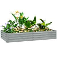 Galvanised Raised Garden Bed 180x90x30cm Raised Bed Silver - 84H-211V00SR