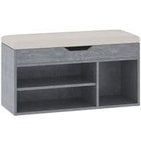 Sit-On Shoe Storage Unit with Hidden Compartment Handles Grey - 837-039V70GY