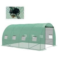 Polytunnel Green House with Sprinkler System Wide Door 4 x 3 (m) - 845-949V01GN
