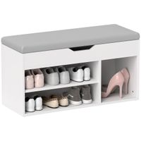 Sit-On Shoe Storage Unit with Hidden Compartment Handles Cream - 837-039V70CW