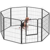 8 Panels Heavy Duty Dog Playpen with Door Indoor Outdoor 80cm High - D06-251V01BK