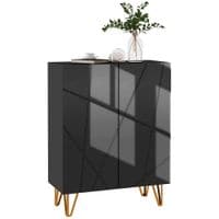 Shoe Storage Cabinet with Soft-Close Hinges and Adjust Shelves Black - 837-469V80BK