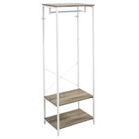 Coat Rack 2-in-1 Clothes Stand with Shoe Storage for Hallway Grey - 837-474V00GY