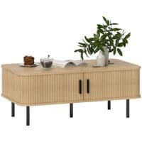 Coffee Table with Storage and Sliding Doors for Living Room Oak - 83B-040V80AK