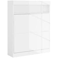 Wall Mounted or Freestanding Shoe Cabinet with 2 Flip Drawers White - 837-475V81WT