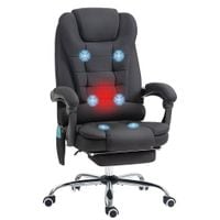 Heated Vibration Massage Office Chair with Footrest Black - 921-364V71BK