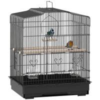 59cm Large Bird Cage with Perches Food Bowls Swing Black - D10-018V03BK