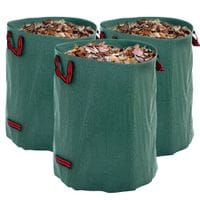 Garden Waste Bags 300L x 3 Heavy Duty Garden Sacks Green - 84H-354V02GN
