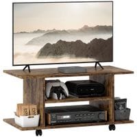 Modern TV Cabinet Stand Storage Shelves Table Mobile Rustic Brown - 83B-100V00RB
