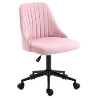 Velvet Office Chair with Adjustable Height and Wheels Pink - 921-488V70PK