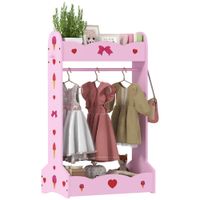 Kids Clothes Rail with Storage Shelves for Bedroom Nursery Hot Pink - 316-022V80PK