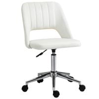Mid-Back Swivel Home Office Chair Scallop Computer Chair Cream White - 921-481V71CW