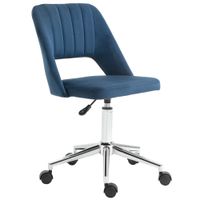 Mid-Back Swivel Home Office Chair Scallop Computer Chair Dark Blue - 921-481V71DB