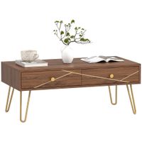 Coffee Table with Drawers Living Room Table with Steel Base - 83B-102V00BN
