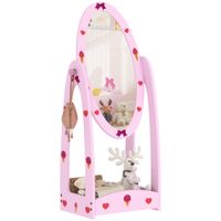 360 Rotating Kids Full Length Mirror with Storage Shelf Hot Pink - 317-001V80PK