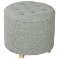 45cm Round Ottoman with Storage Lid Cashmere Footstool Grey - 838-478V70CG