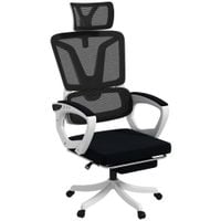 Mesh Office Chair for Home with Lumbar Support Arm Footrest Headrest - 921-678V71BK