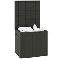 107 Litre Plastic Storage Chest with Lock Hole and Handles Charcoal Grey - 838-520V00CG