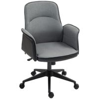 Office Chair Linen Desk Chair with Adjustable Height Grey - 921-756V70GY