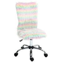Fluffy Makeup Vanity Chair with No Arm Swivel Wheels Multi-colour - 921-746V70MX