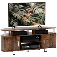 TV Unit Cabinet with Storage Shelves Entertainment Center Rustic Brown - 833-324V00RB