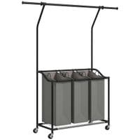 126 Litre Laundry Sorter Laundry Basket with 3-Bag Organiser Dark Grey - 850-336V00CG