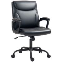 Faux Leather Desk Chair with Tilt Function for Home Office Black - 921-783V70BK