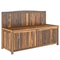 Wood Storage Bench for Patio Outdoor Garden Seating Brown - 84B-460V00TN