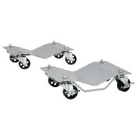 2 Piece 680kg Car Wheel Dollies with Swivel Casters Wheel Dolly Grey - C20-031