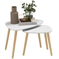 Side Table Set of 2 Modern End Coffee Bedside Tables Grey Natural - 839-271V00LG