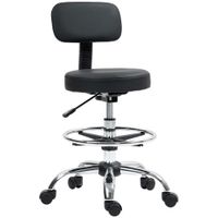 Faux Leather Adjustable Stool Swivel Chair for Study Black - 921-822V70BK