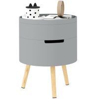 Side Coffee Table End Desk Night Stand with Detachable Tray Grey - 833-874V00GY