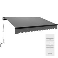 3 x 2.5m Electric Awning with LED Light and Remote Controller Grey - 840-269V71CG