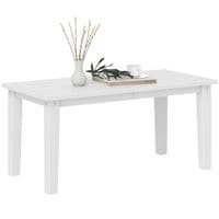 HDPE Rectangle Garden Coffee Table Slatted Outdoor Table White - 84G-617V00WT