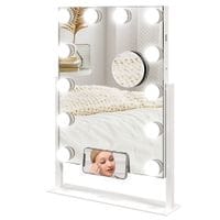 Hollywood Lighted Makeup Mirror with Magnifier USB Port Phone Holder - 505-020V70WT