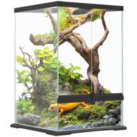 Glass Reptile Terrarium 40 Litre Vivarium for Lizards Frogs Snakes Turtles - D40-039V01BK
