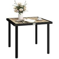 Garden Table for 4 Person with 5.4cm Parasol Hole Brown - 84G-646V00BN
