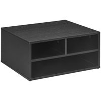 Desktop Printer Stand with 3 Open Compartments Desk Organiser Black - 924-087V00BK