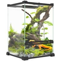 Glass Reptile Terrarium 12 Litre Vivarium for Lizards Frogs Snakes Turtles - D40-039V00BK